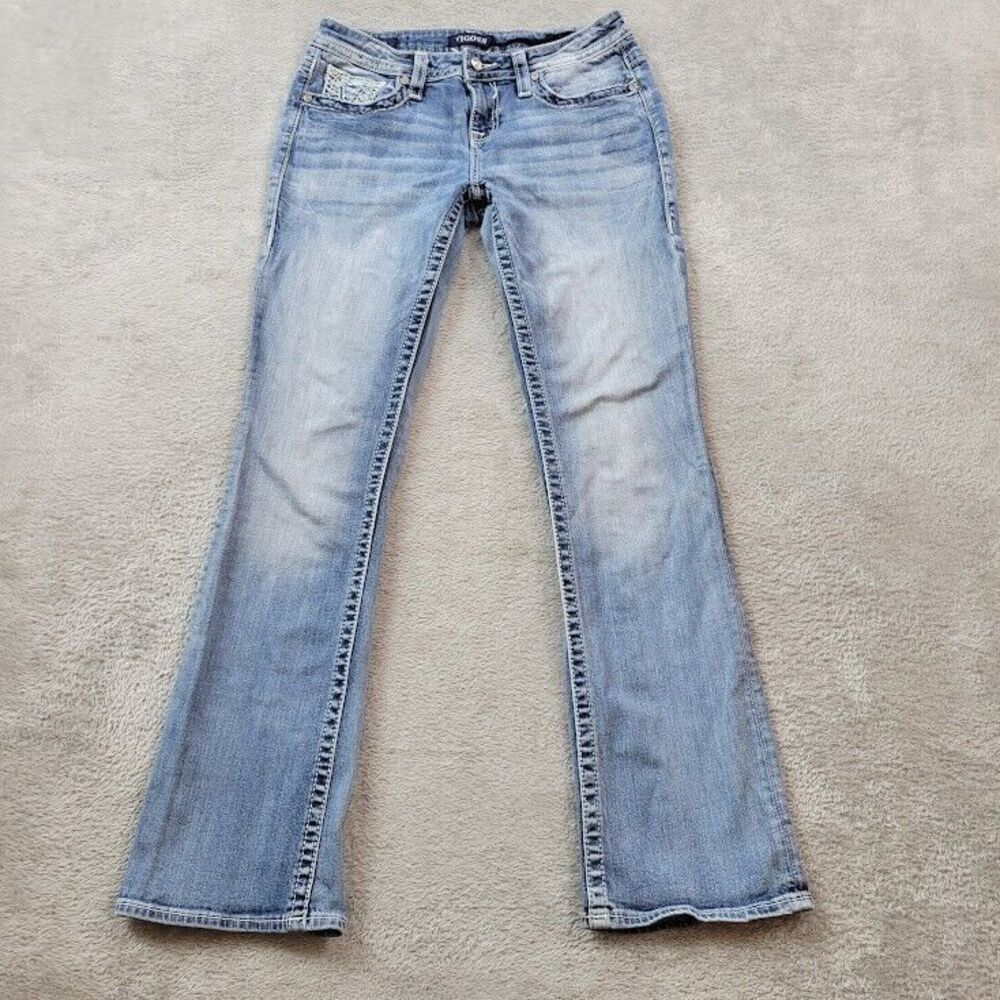 Vigoss Jeans Womens 30X32 Blue Slim Boot Cut Heritage Fit Embellished